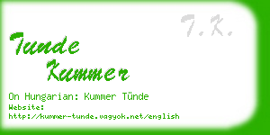 tunde kummer business card