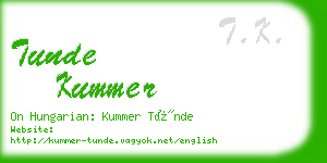 tunde kummer business card